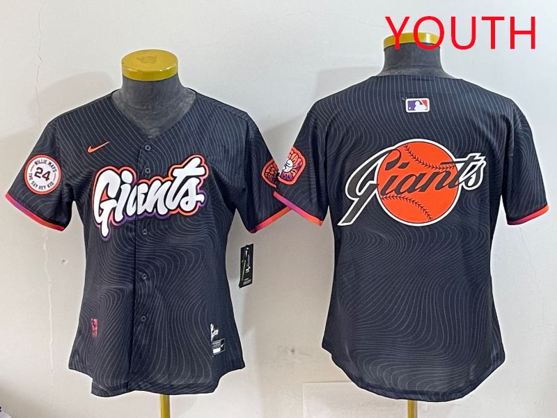 Youth San Francisco Giants Blank Black Second generation Joint Name 2025 Nike MLB Jersey style 10->youth mlb jersey->Youth Jersey